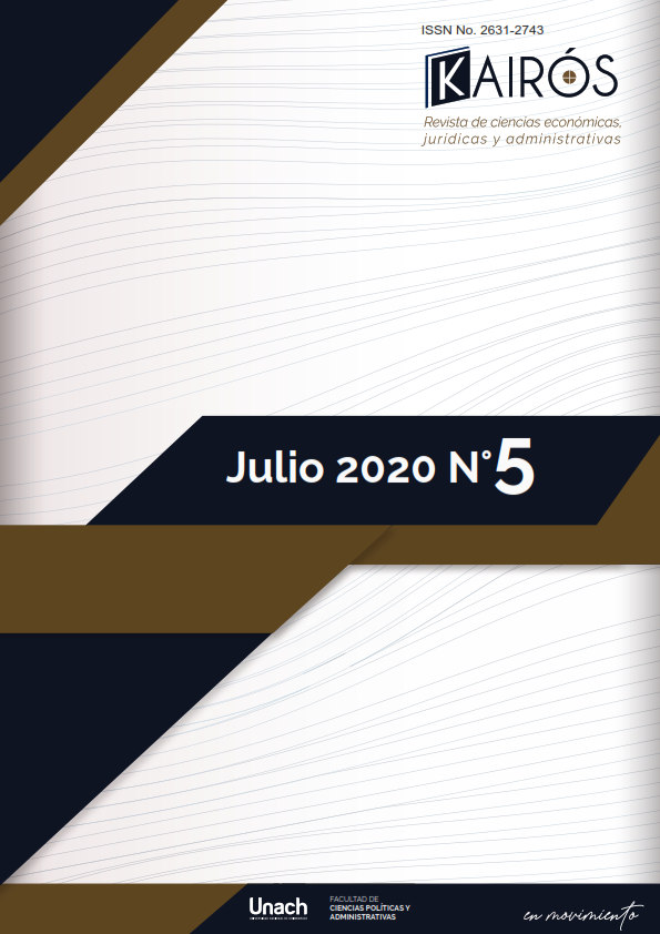 					Ver Vol. 3 Núm. 5 (2020): Kairós, Revista de Ciencias Económicas, Jurídicas y Administrativas
				